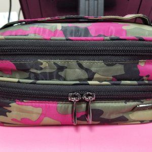 Lug Double Decker Cosmetic Bag Camo Orchid Makeup Bag